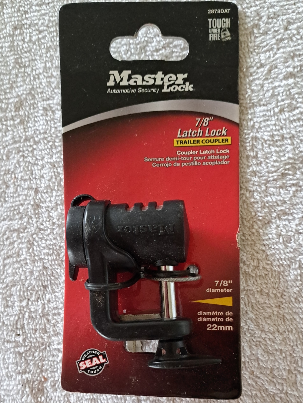 Master Lock 2878DAT 0.875" Wide Trailer Coupler Latch Lock